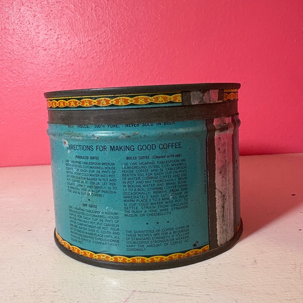 Vintage Maxwell House High Grade Coffee Tin Retro Collectible Display Vita-Fresh - Picture 3 of 7